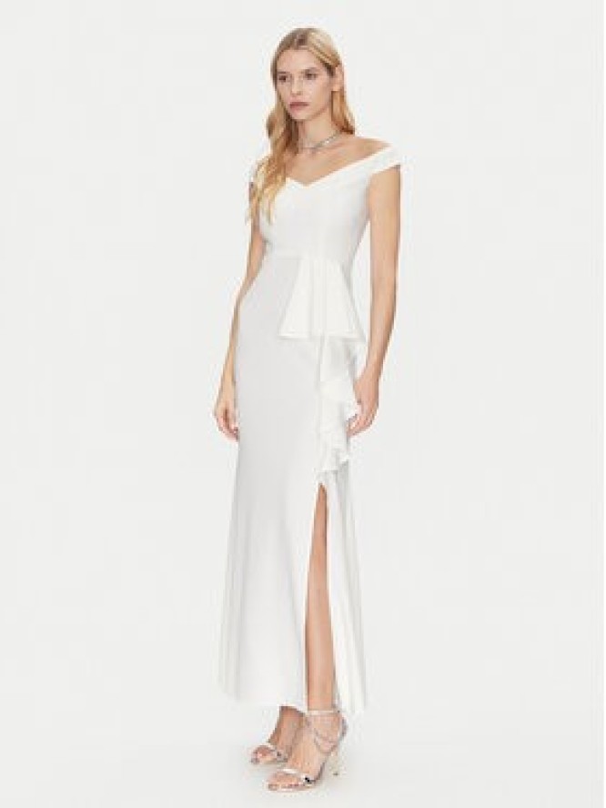 Rinascimento Sukienka wieczorowa CFC0122859003 Biały Regular Fit