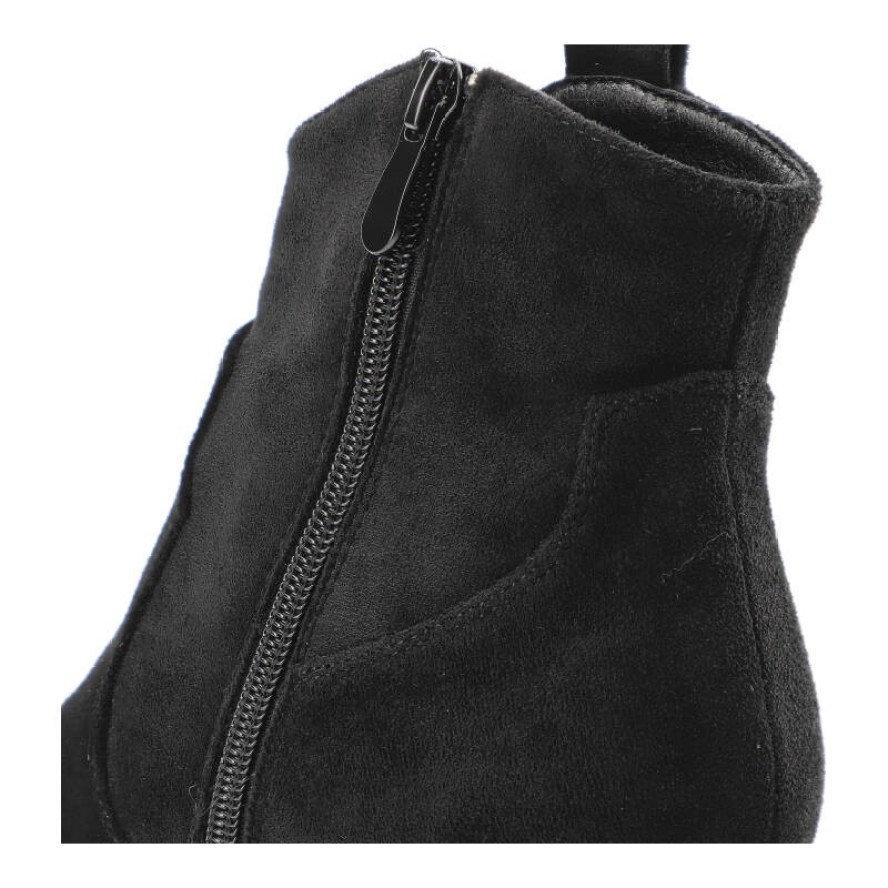 Czarne Botki S.Barski Modne Kowbojki Damskie