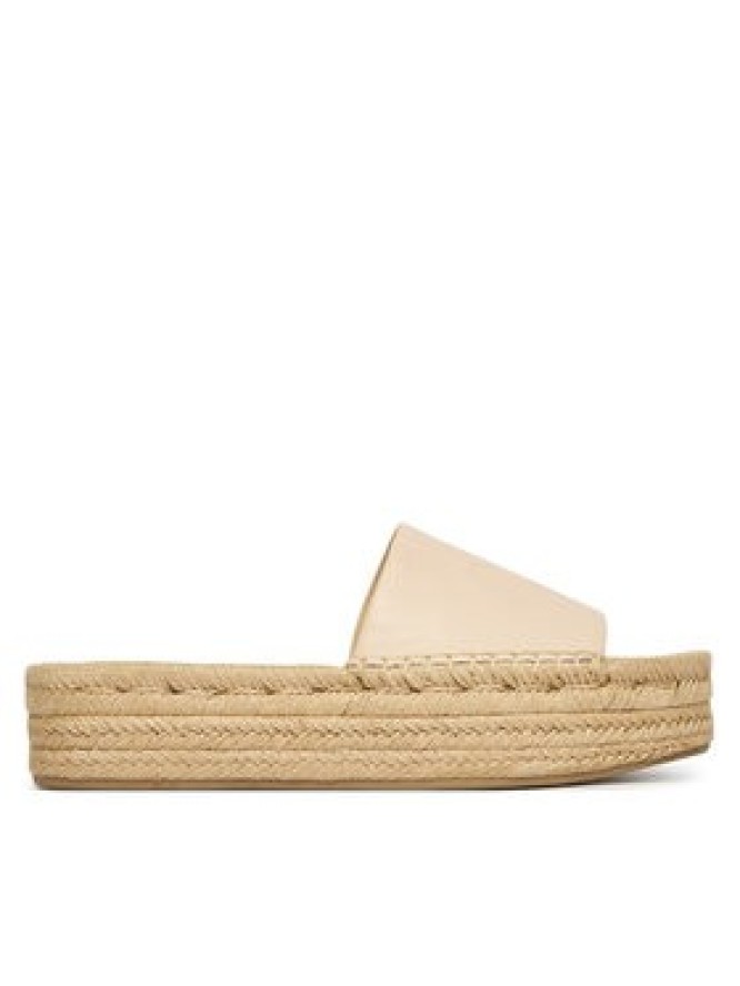 Calvin Klein Espadryle Flatf Espa Mule Lth Mg HW0HW03027 Beżowy