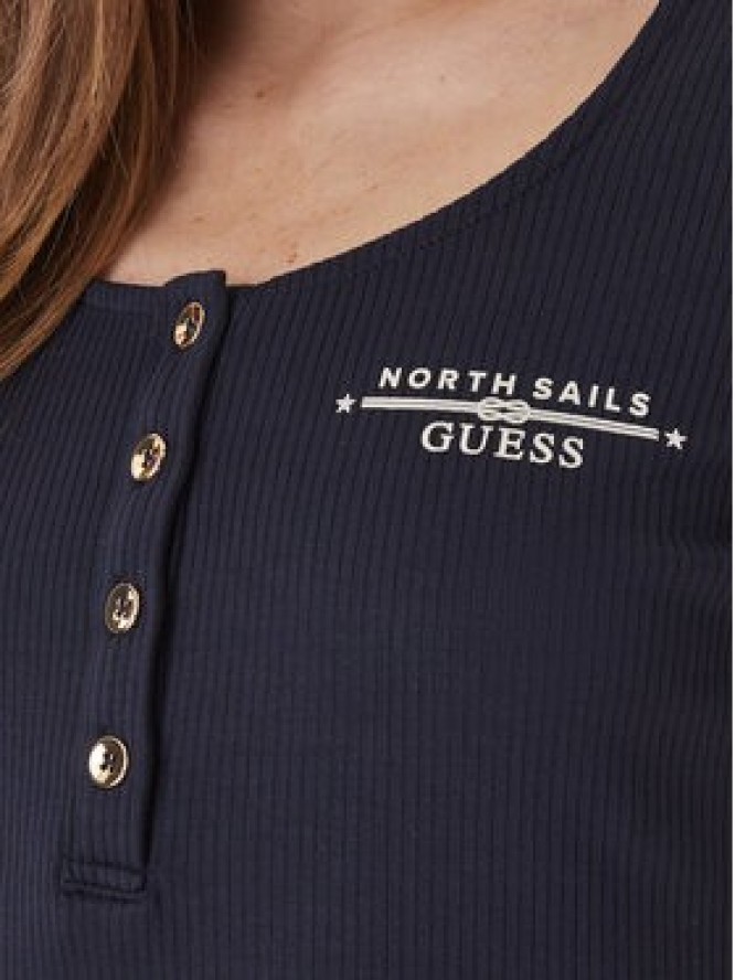 Guess T-Shirt GUESS x NORTH SAILS W6GP01 K2658 Granatowy Regular Fit