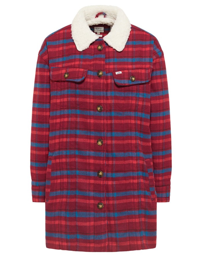 LEE WOOL COAT DAMSKA KURTKA PRZEJŚCIOWA SHERPA SCARLET L55HBJ10 112320686