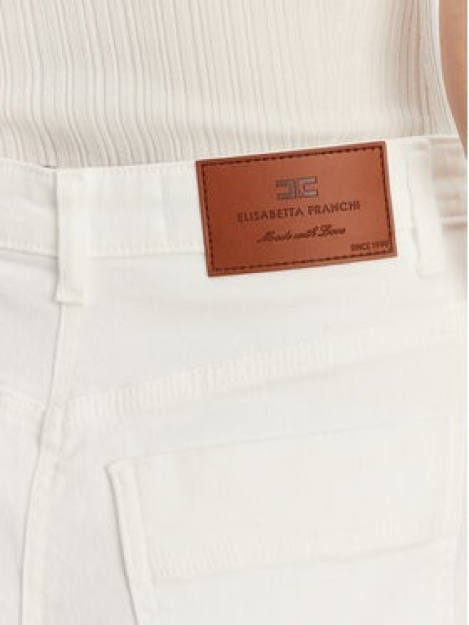 Elisabetta Franchi Jeansy PJ-87D-51E2 Biały Regular Fit