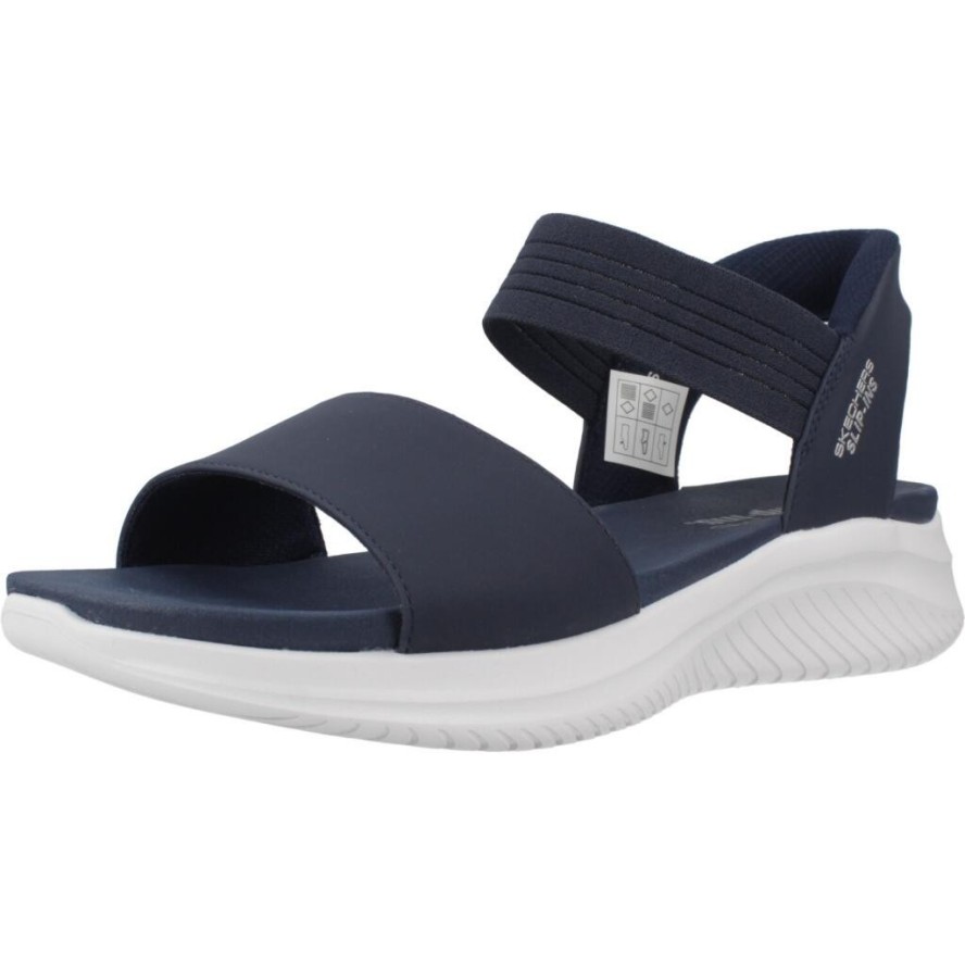 Sandały SKECHERS SLIP INS - SUMMERVILLE Niebieski