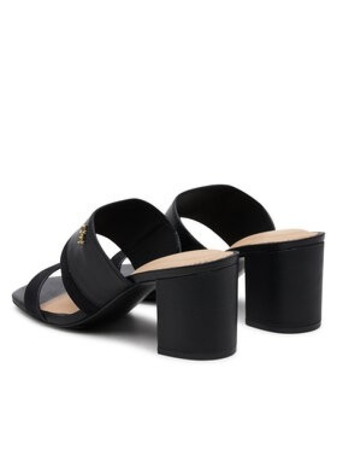 Tommy Hilfiger Klapki Leather & Suede Block Heel Mule FW0FW08530 Czarny