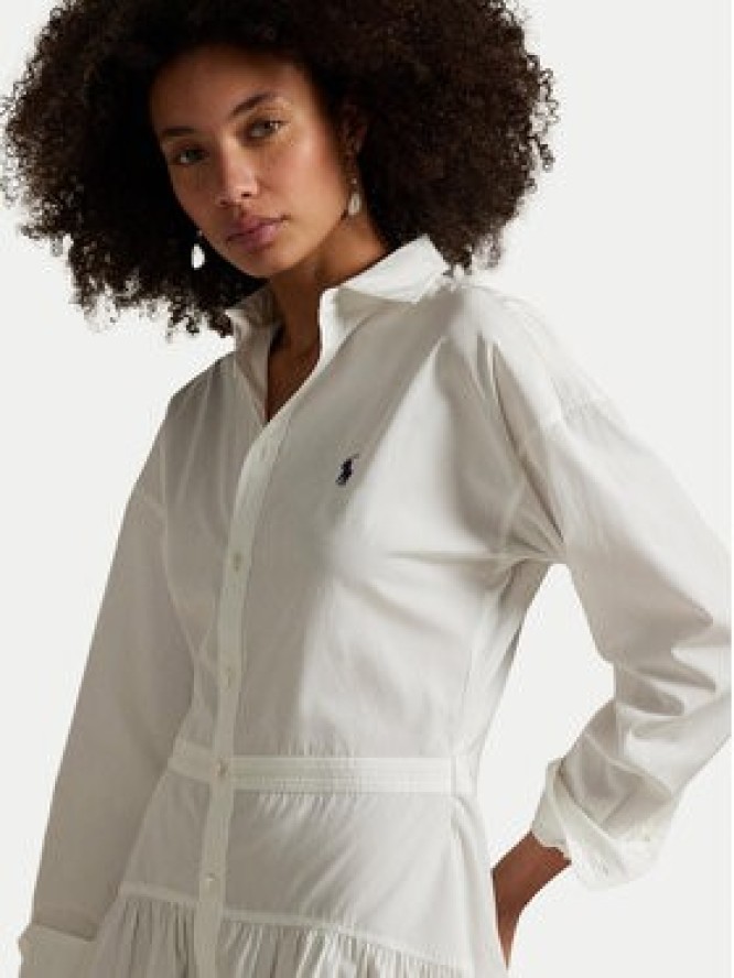 Polo Ralph Lauren Sukienka koszulowa 211965856001 Biały Regular Fit