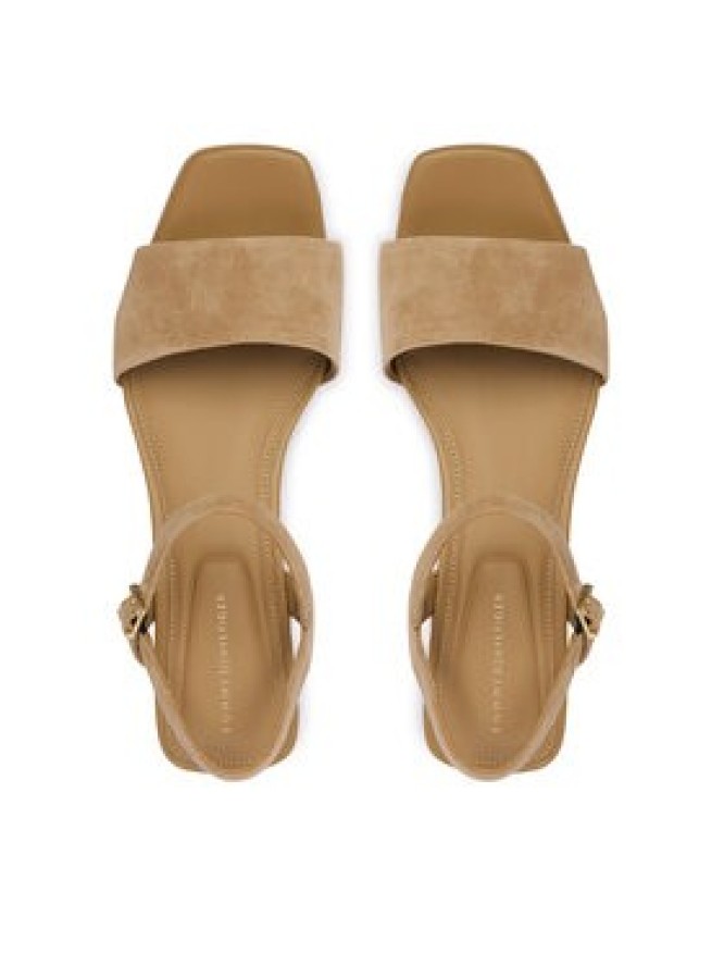 Tommy Hilfiger Sandały Suede Wrapped Mid Wedge FW0FW09235 Brązowy
