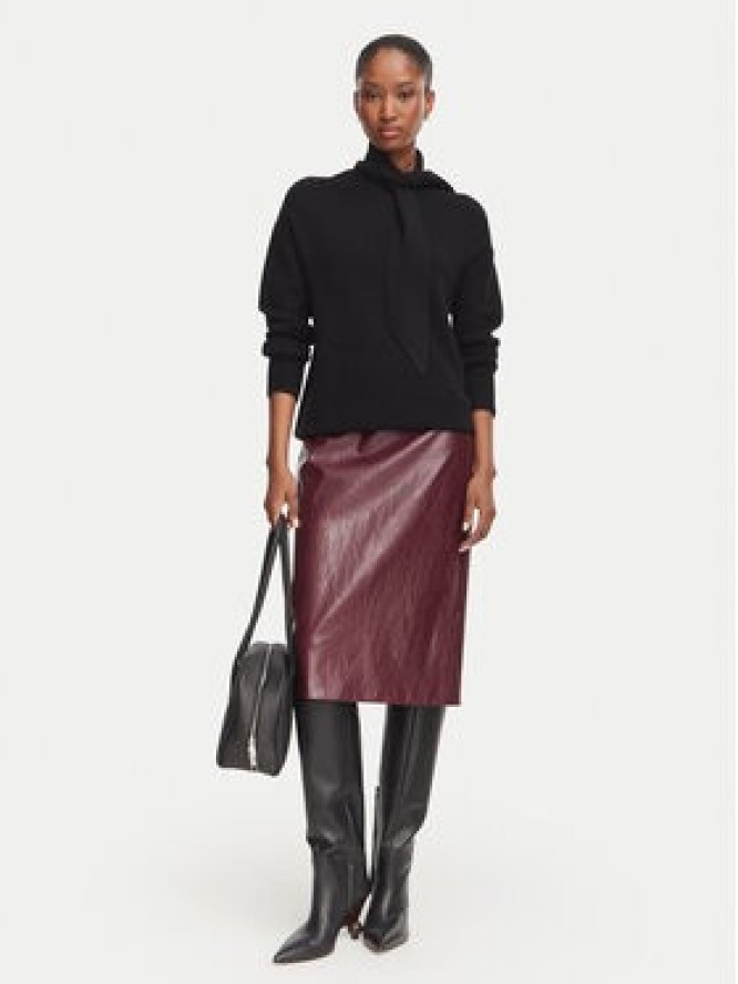 Marella Spódnica z imitacji skóry Biada 2623106071 Bordowy Slim Fit
