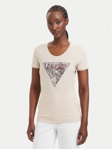 Guess T-Shirt 182454 Beżowy Classic Fit