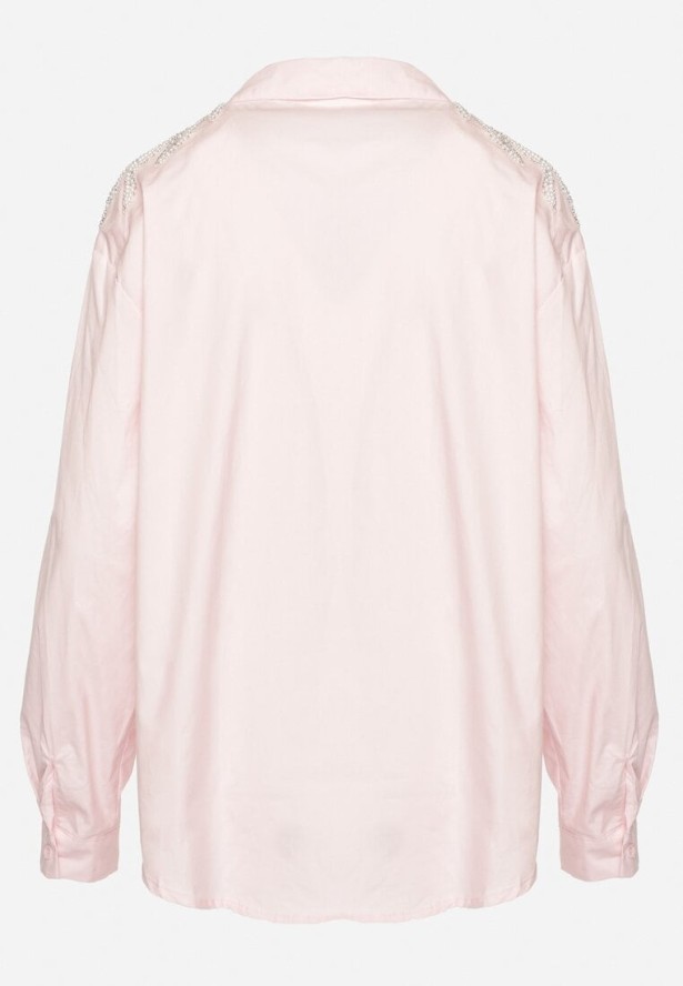 Różowa Koszula z Bawełny Ozdobiona Cekinami Nalaniriel