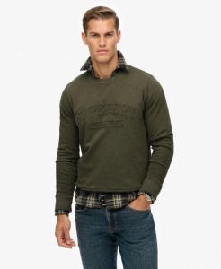 superdry Bluza Athletic Embossed z bawełny organicznej – Surplus Goods Olive