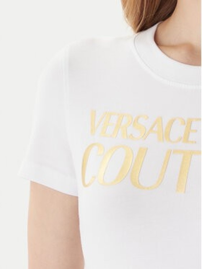 Versace Jeans Couture T-Shirt 79HAHT02 CJ03T Biały Regular Fit