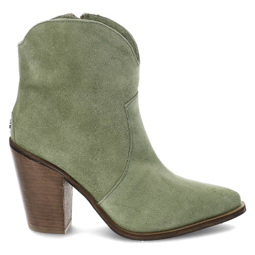 Zielone Botki Carinii Kowbojki Na Obcasie