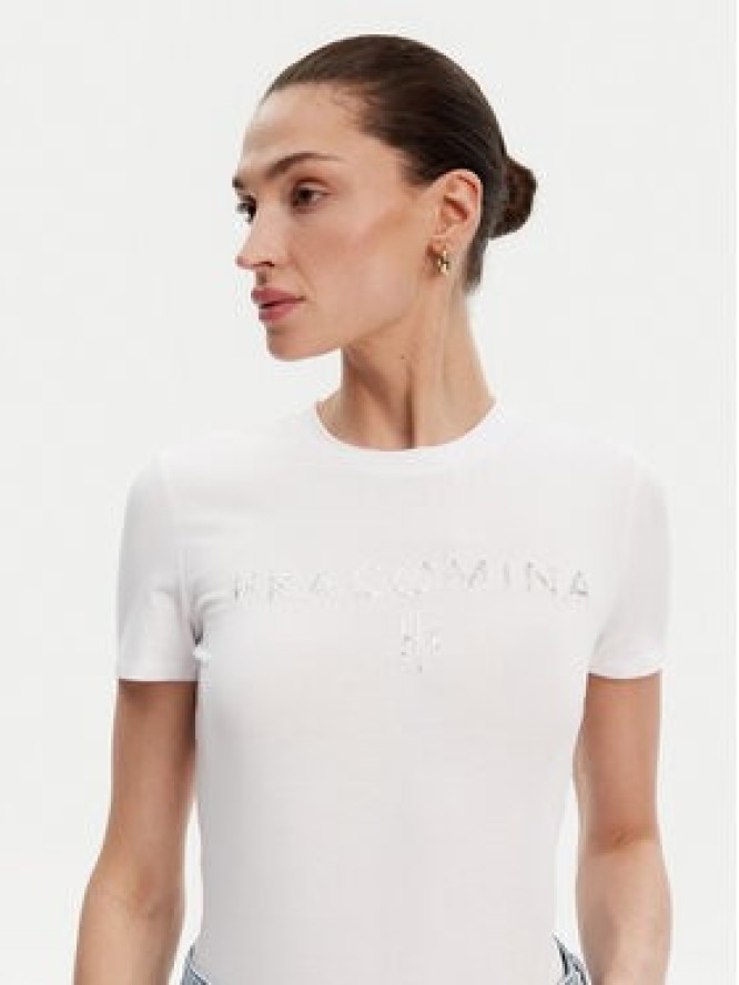 Fracomina T-Shirt FP25ST3011J449N5 Biały Slim Fit