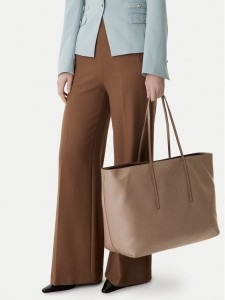 Calvin Klein Torebka Emblem Aop Large Tote W/ Pouch LV04F3364G Beżowy