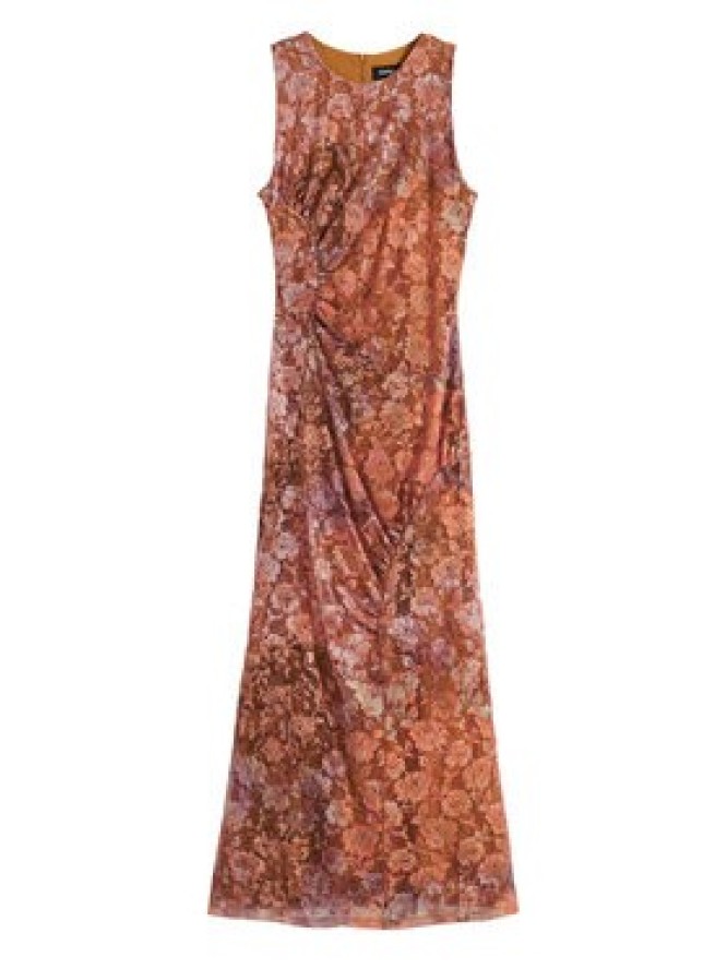 Desigual Sukienka koktajlowa Lua 25WWVK26 Pomarańczowy Slim Fit