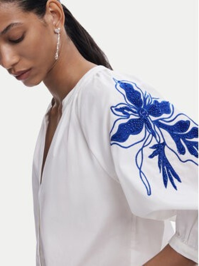 Desigual Bluzka Cratos 25SWBW03 Biały Loose Fit