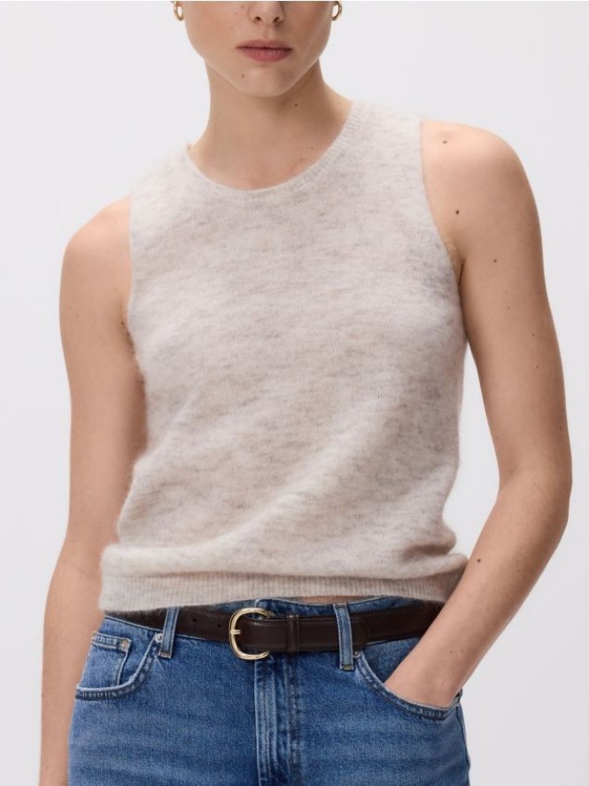 Sweter z moherem i wełną - beżowy