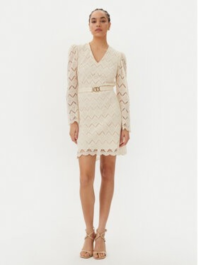 TWINSET Sukienka koktajlowa 251TP2402 Beżowy Regular Fit