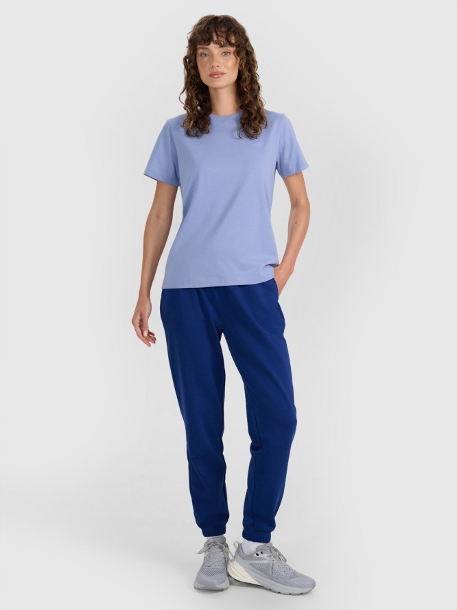 4F T-shirt regular gładki damski - granatowy L