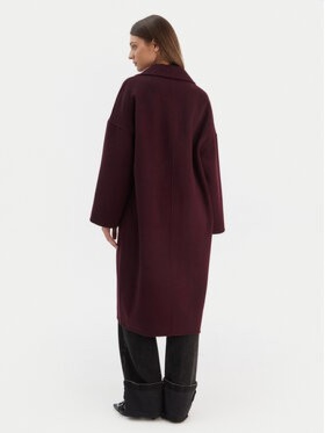 ViCOLO Płaszcz wełniany TF0003 Bordowy Regular Fit