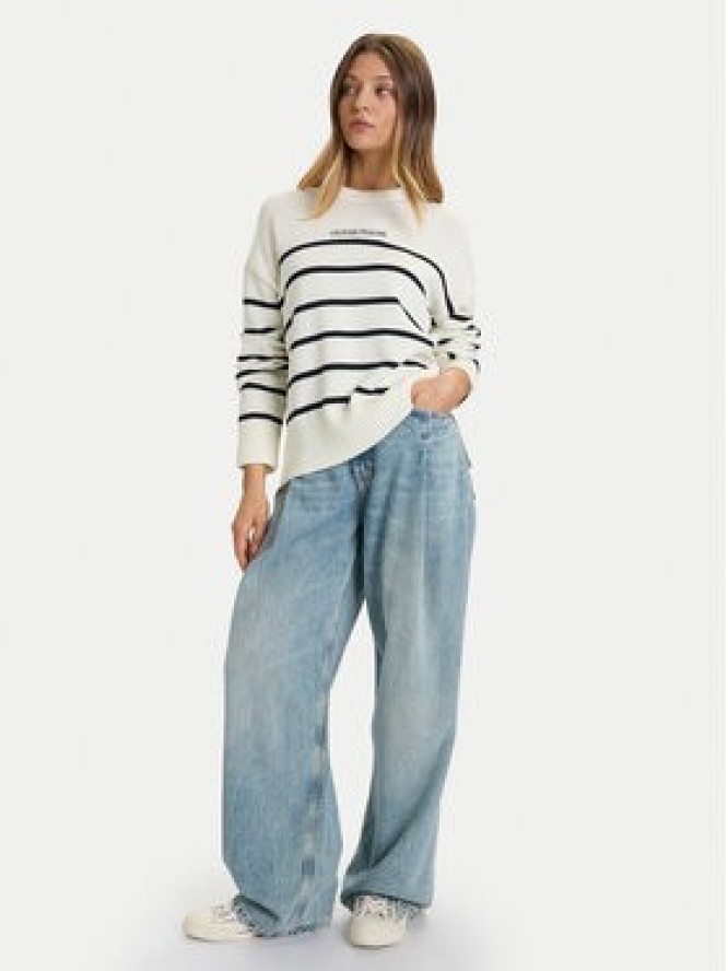 Guess Jeans Sweter W5BR03 Z3HM1 Écru Relaxed Fit