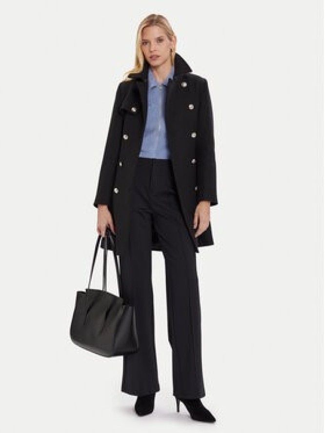 Morgan Płaszcz wełniany 242-GEVA Czarny Regular Fit