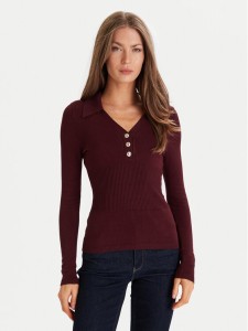 Morgan Sweter 252-MBANOU Bordowy Slim Fit