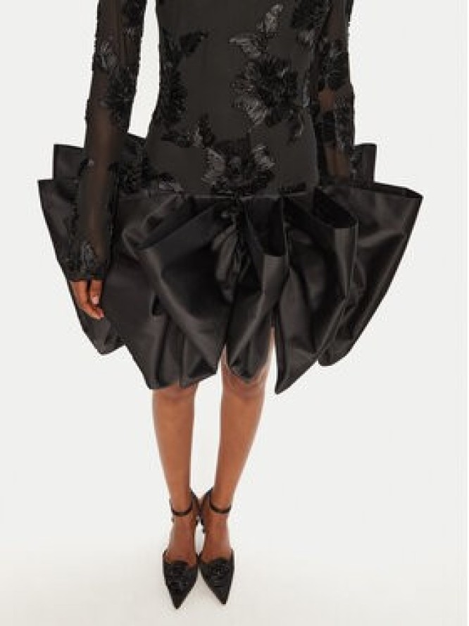 ROTATE Sukienka koktajlowa 114036100 Czarny Slim Fit