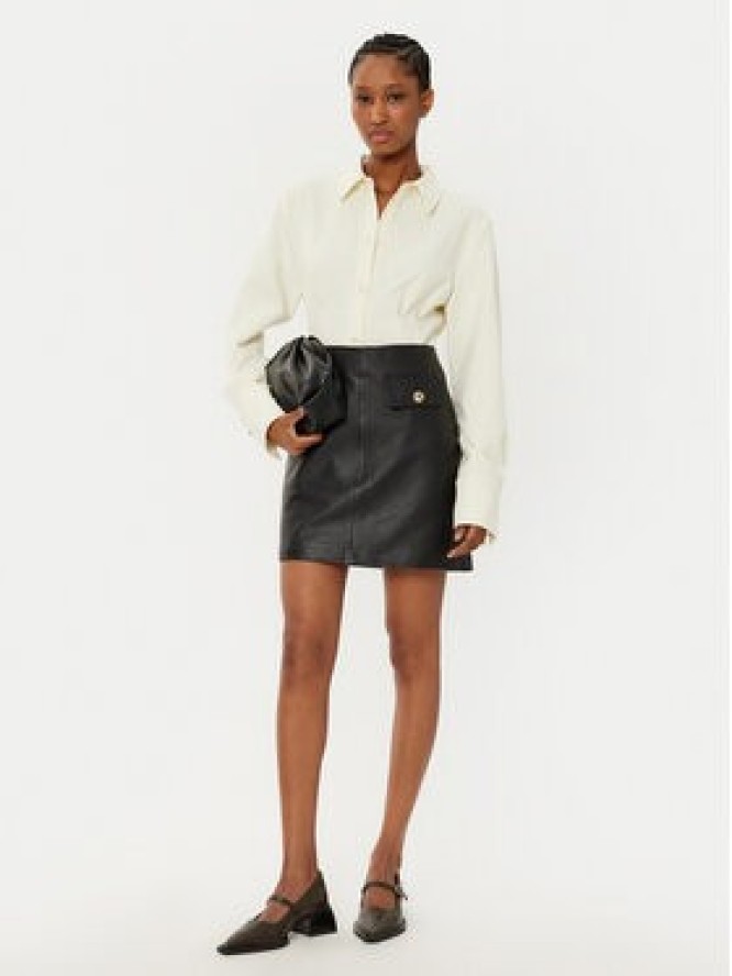 Bruuns Bazaar Spódnica skórzana GentianB BBW4324 Czarny Slim Fit