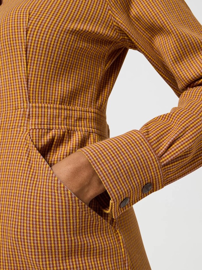 WRANGLER DAMSKA SUKIENKA WRANGLER SLIM FIT DRESS MADDER BROWN 112356780