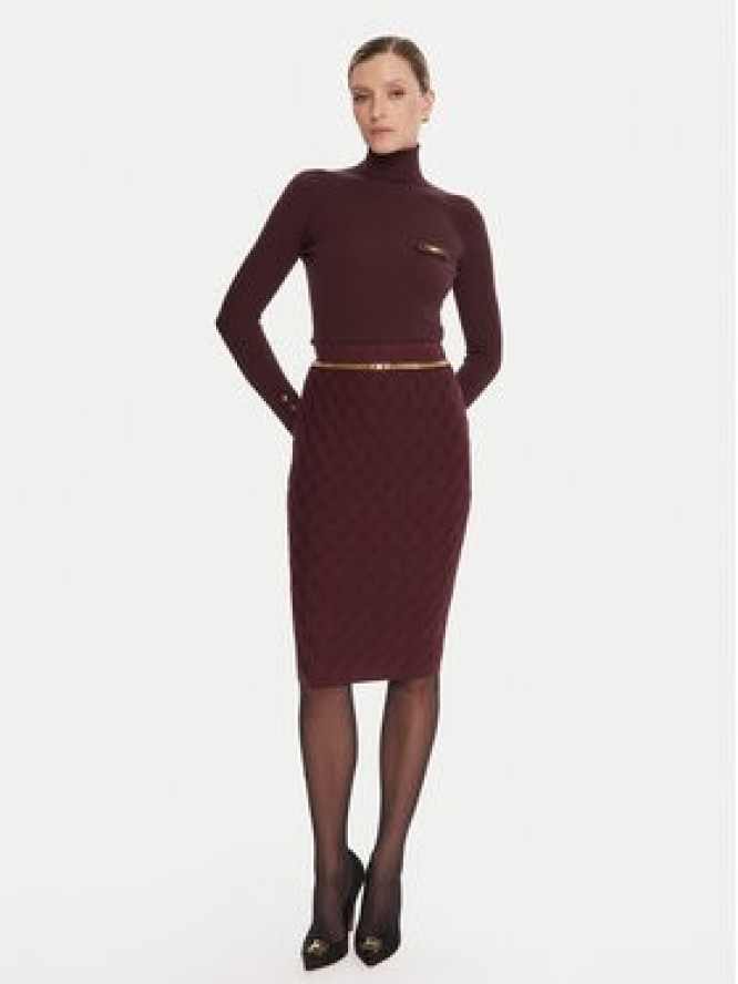 Elisabetta Franchi Spódnica ołówkowa GK-20B-56E2-V390 Bordowy Slim Fit