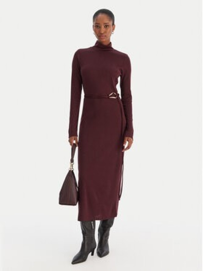Vero Moda Sukienka dzianinowa Louisa 10336207 Bordowy Loose Fit