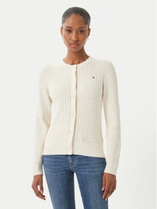 Tommy Hilfiger Kardigan WW0WW43329 Écru Regular Fit