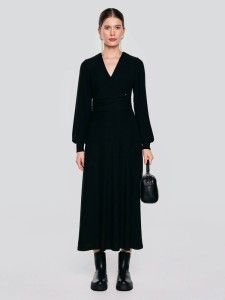 Sukienka damska midi błyszcząca czarna Daniela 906