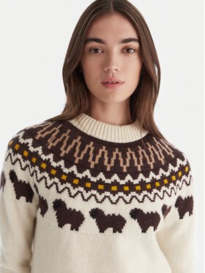 Hunter Sweter Ashie HARW0074251 Beżowy Regular Fit