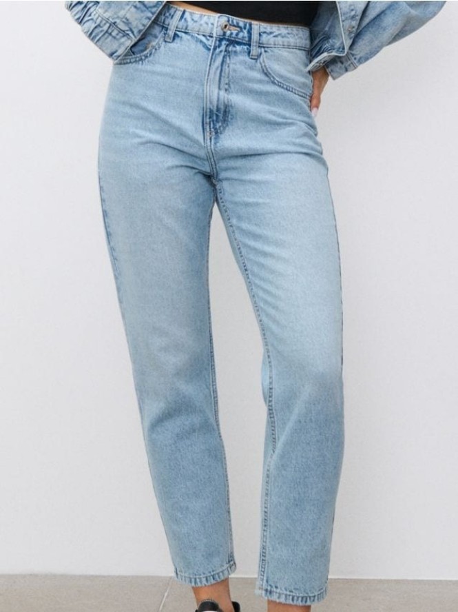 Jeansy mom fit - niebieski