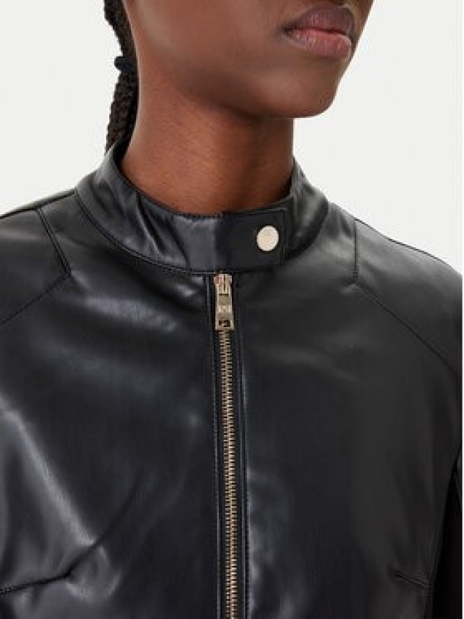 Rinascimento Kurtka z imitacji skóry CFC0124661003 Czarny Regular Fit