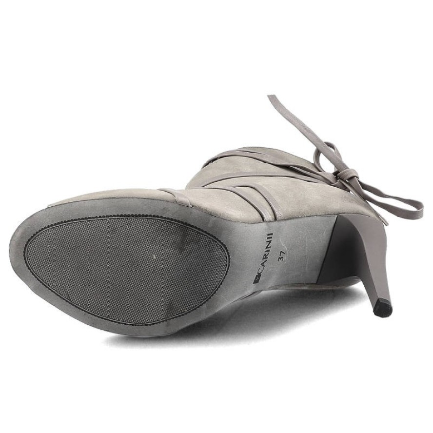 Botki damskie Carinii, wsuwane i na szpilce , szare, B3564_-399-E84-000-B16