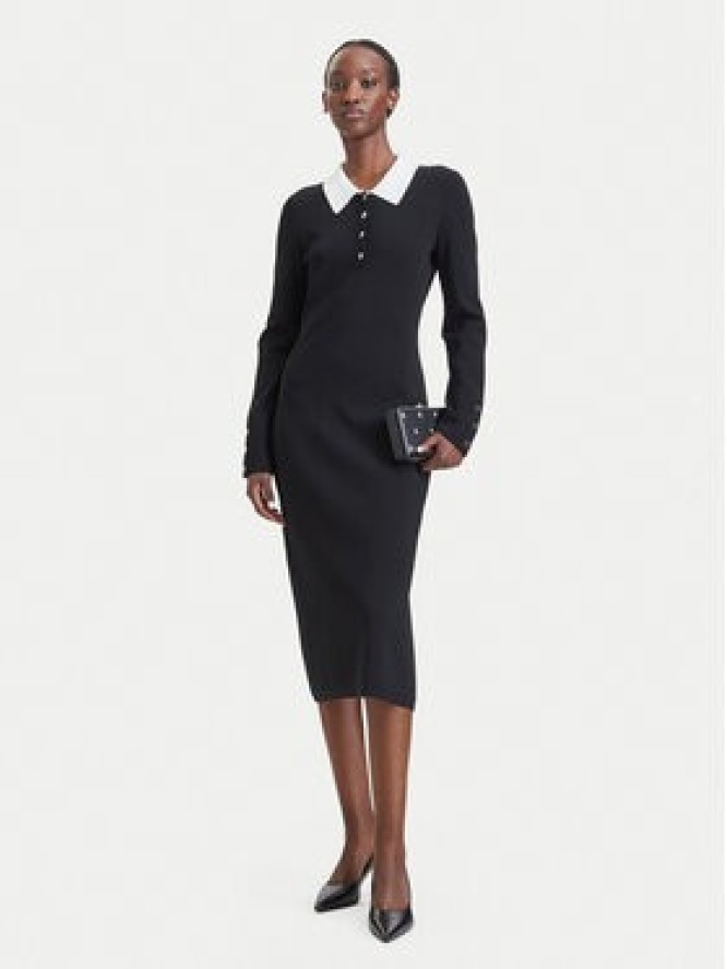 KARL LAGERFELD Sukienka dzianinowa B4W13054 Czarny Regular Fit