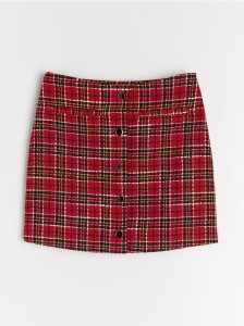Spódnica mini w kratę - wielobarwny