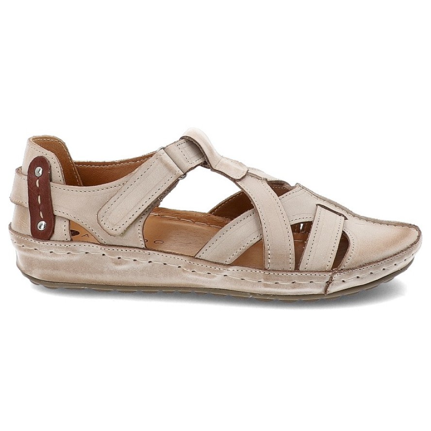 Beżowe Sandały Armodo Wygodne Obuwie Damskie