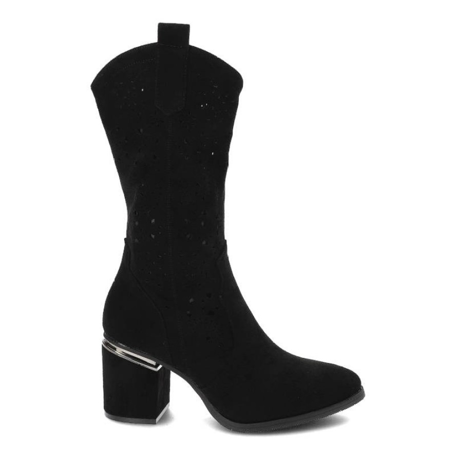 Czarne Kozaki S.Barski Modne Kozaki Damskie