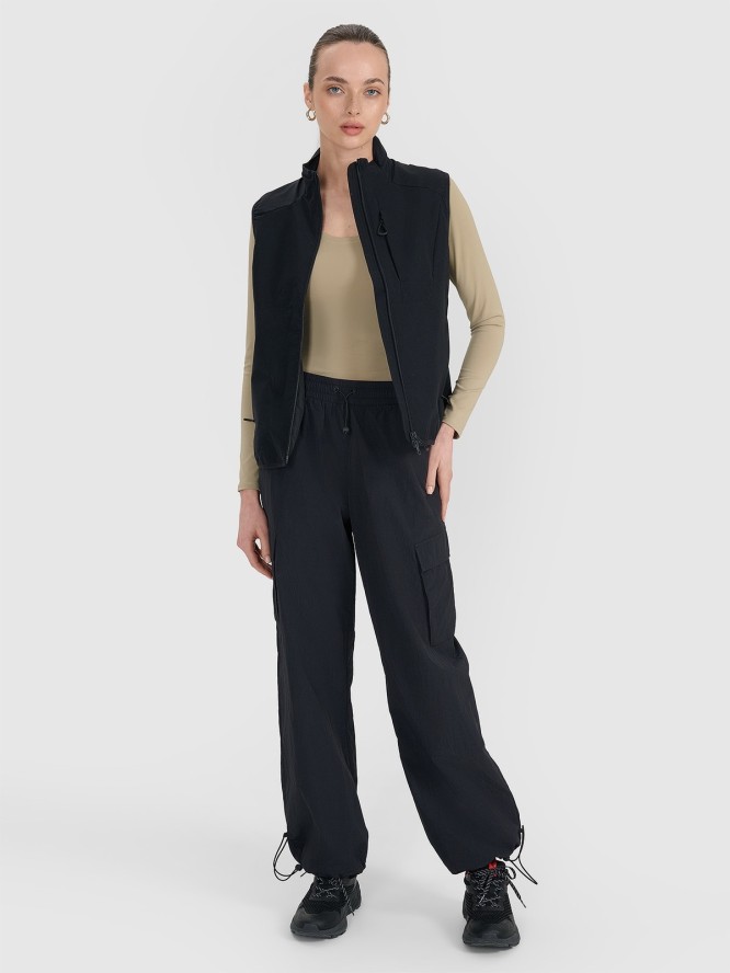 4F Bezrękawnik ze stójką damski - czarny M