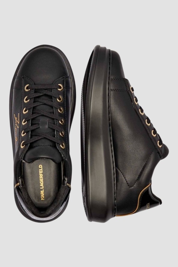 KARL LAGERFELD Czarne damskie sneakersy KAPRI Rhinestone Karl Trim, Rozmiar 38