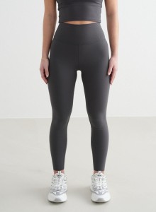 Damskie legginsy z wysokim stanem, squat proof, dla niskich Sense ciemnoszare