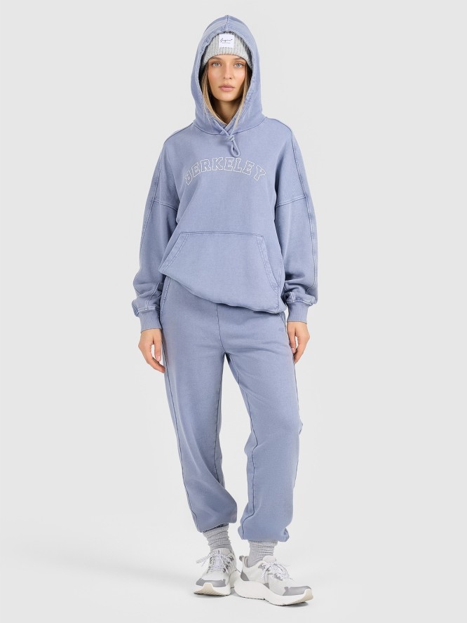 4F Bluza dresowa nierozpinana z kapturem damska - niebieska S