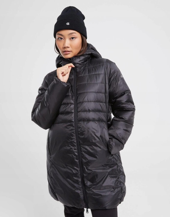 KURTKA DAMSKA ZIMOWA Z KAPTUREM CHAMPION HOODED POLYFILLED Z KAPTUREM CZARNA