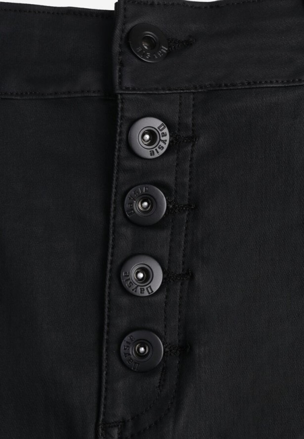 Czarna Ołówkowa Spódnica Midi High Waist z Ekoskóry Adaulfo