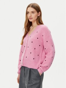 YAS Kardigan Bow 26034899 Różowy Regular Fit
