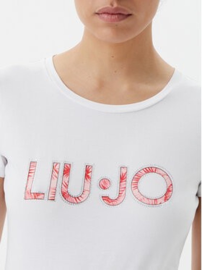 Liu Jo Beachwear T-Shirt VA5154 JS003 Biały Regular Fit
